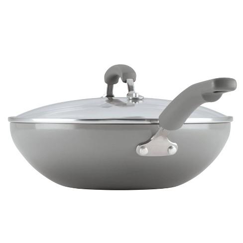 Rachael Ray 11" Hard Enamel Aluminum Nonstick Stir Fry Pan with Glass Lid