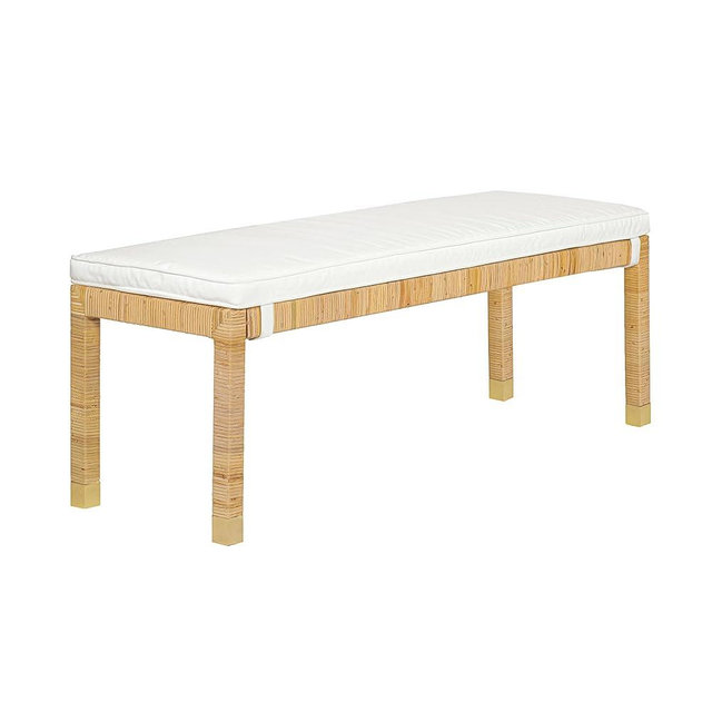 Tov Furniture Amara Natural Woven Rattan Bench
