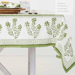 Phlox Green Tablecloth