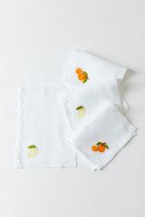 SET OF 4 CITRUS COCKTAIL NAPKINS