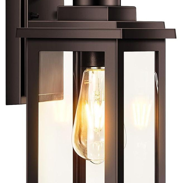 VIANIS Exterior Lights for House with Motion Sensor, Brown Dusk to Dawn Outside Lights for House Lantern, Oil Rubbed Bronze Exterior Lighting Fixtures for Garden, Garage, Doorway, 100% Aluminum