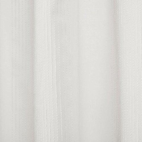 Madison Park Anna Sheer Stripe Textured Bathroom Shower Curtain, 72X72 Inches, Ivory White