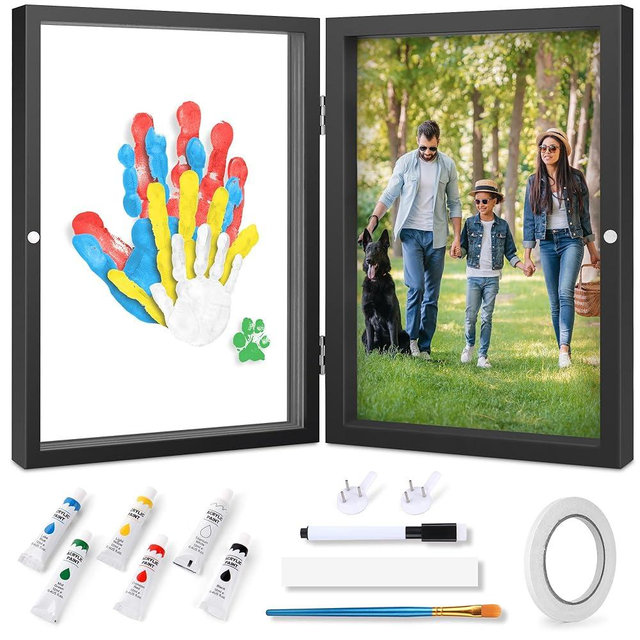 Omrhvi Family Handprint Kit, DIY Craft Keepsake Photo Frame, Hand Print Ornament Kits, Family Gifts for New Parents & Mom & Baby, Grandparents, Couples, Father's Day, Mother's Day, Anniversary