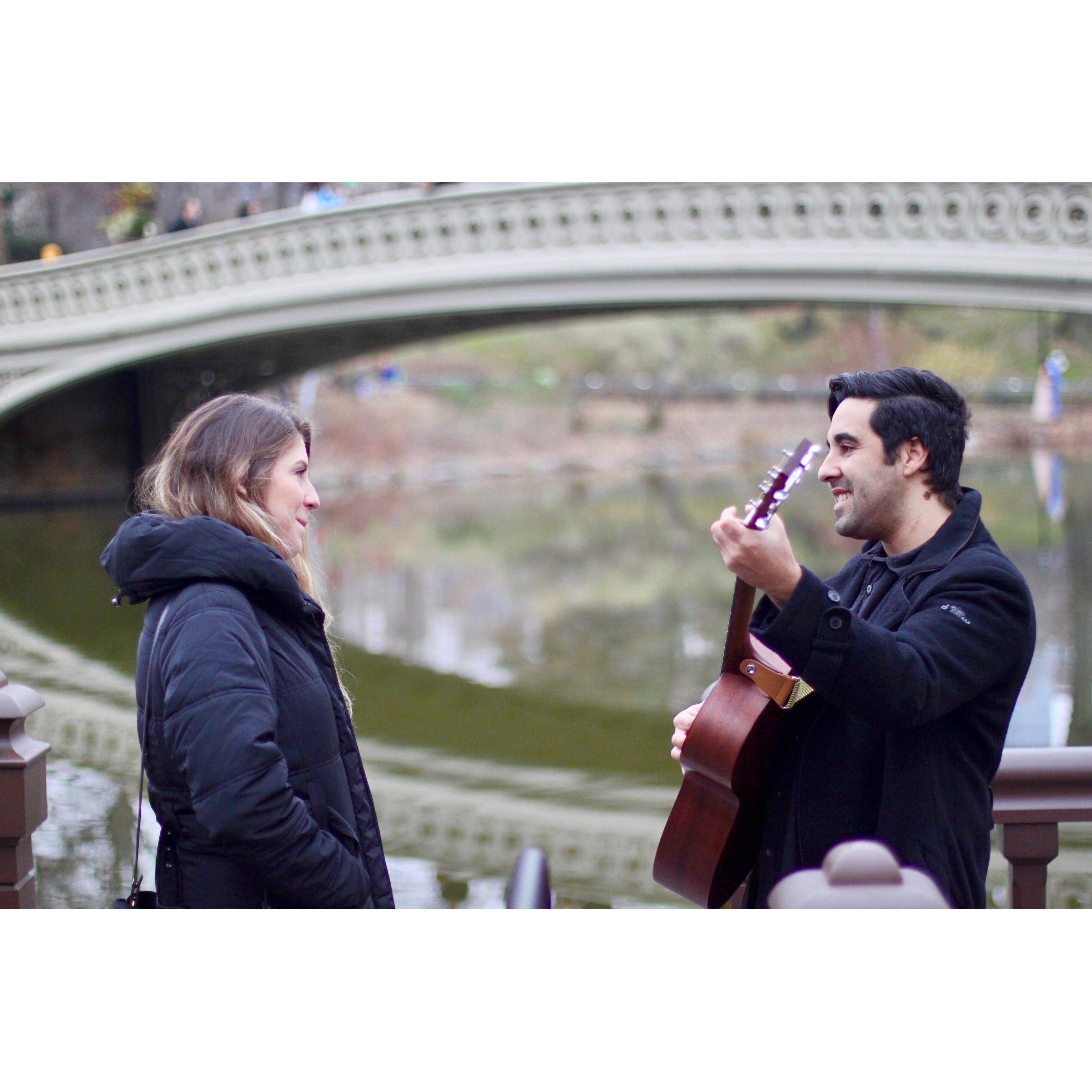 proposal - bow bridge, nyc