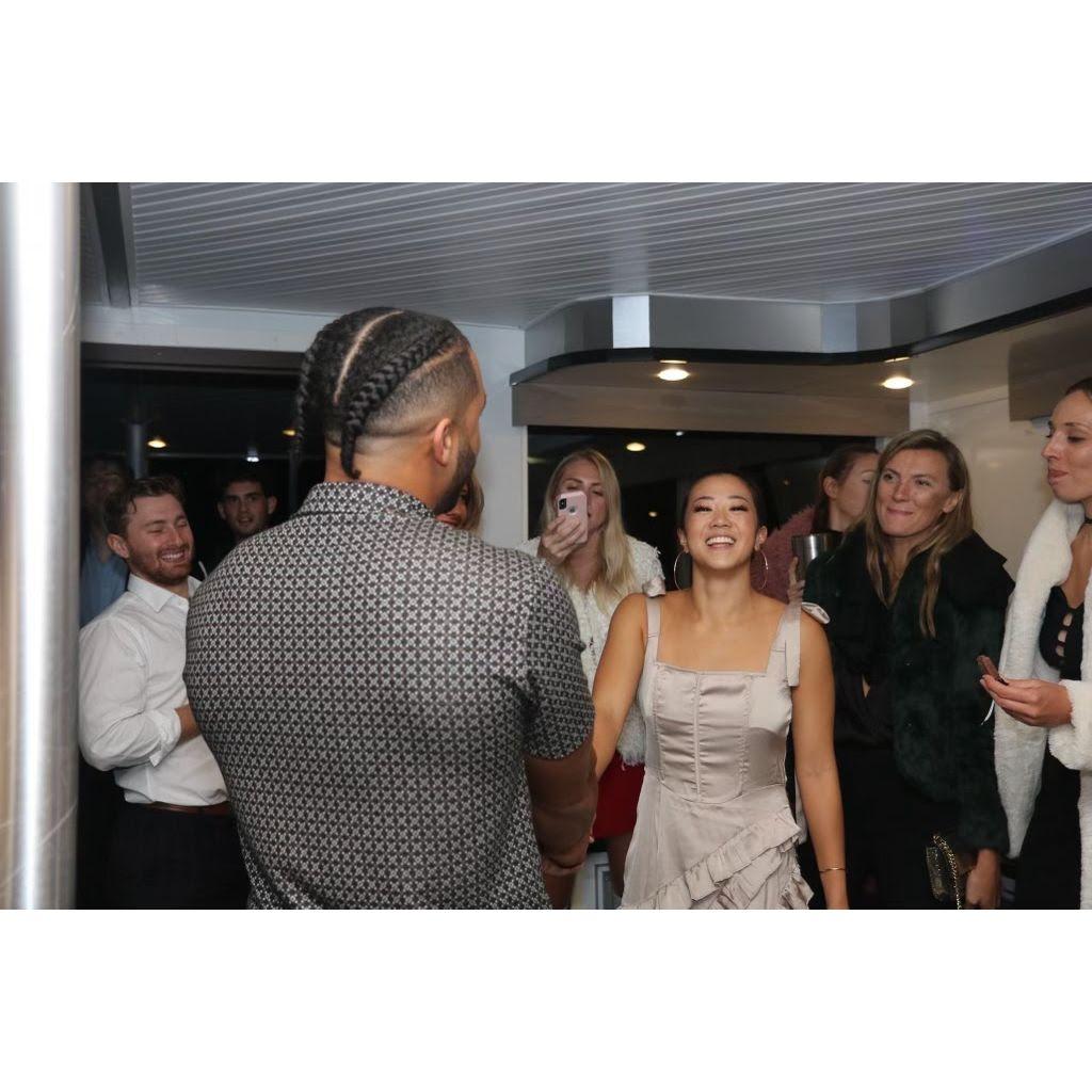 Haley's 26th birthday was a night cruise with about 100 friends. They were only 3 months into dating but Bradley commanded the room, made a speech, got everyone to sing. She was quite impressed.