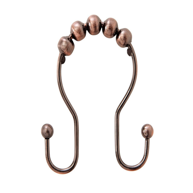 Kenney Beaded Roller Shower Curtain Double Hooks