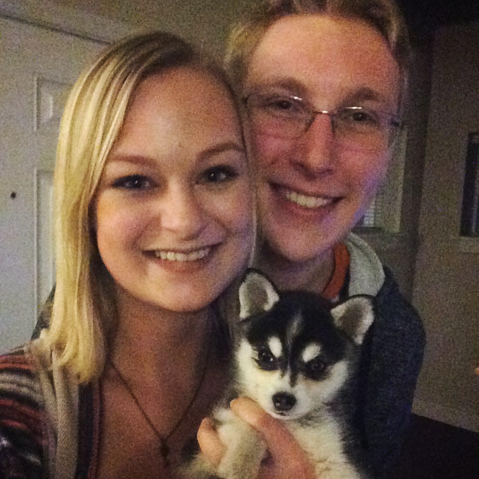 Our first anniversary, 2017, with baby Holly.