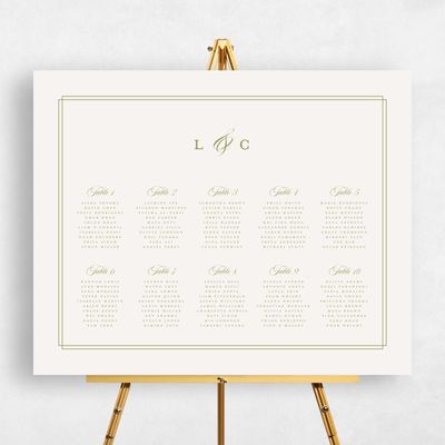 Marsh Green Wedding Sign - Ivoire Seating Chart