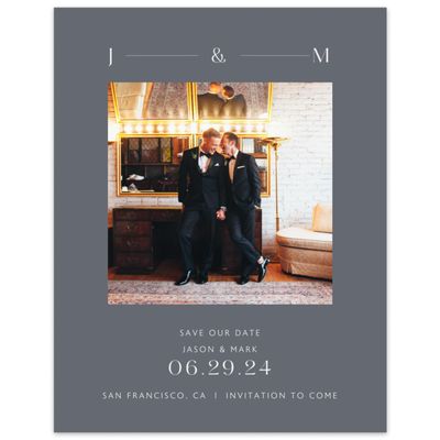 Charcoal, Grey Wedding Digital Save the Date - Corinth Photo