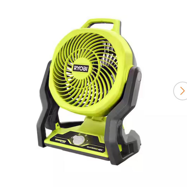 RYOBI ONE+ 18V Cordless Hybrid WHISPER SERIES 7-1/2 in. Fan Kit with 2.0 Ah Battery and Charger PCL811K
