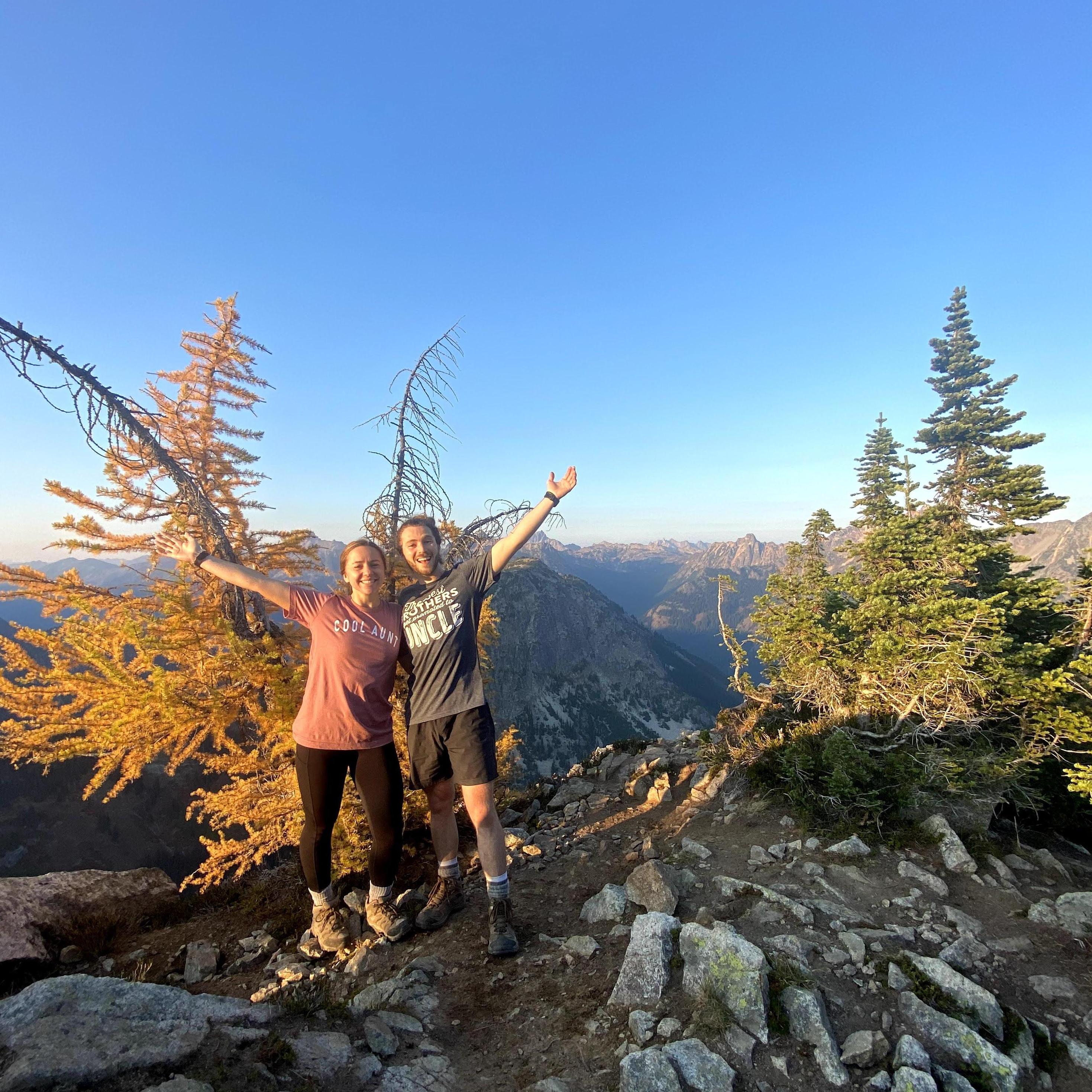 our favorite reason to hike maple pass loop - take pictures in our new aunt & uncle t-shirts