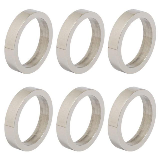 DII Decorative Assorted Napkin Ring Set, One Size, Silver Circle, 6 Count