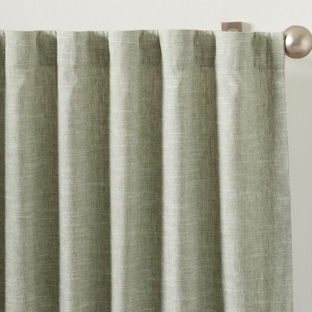 Emery Linen Blackout Curtain, Eucalyptus, 50" W x 84" L