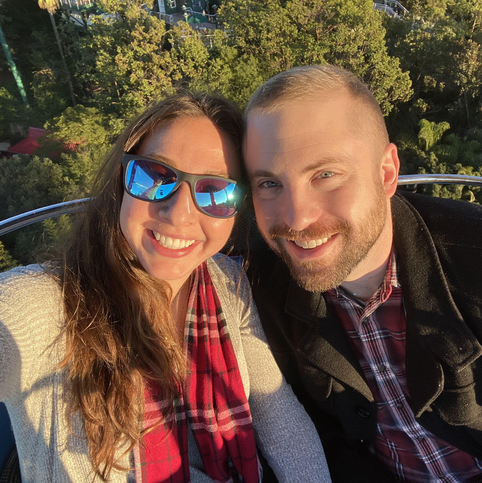 We first said "I love you" to eachother this day - then went to the Zoo Lights. This photo is on the air tram in the zoo.