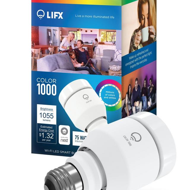 LIFX Smart LED Light Bulb, Wi-Fi, Color 1000 A19, Multicolor, Dimmable, Works with Amazon Alexa