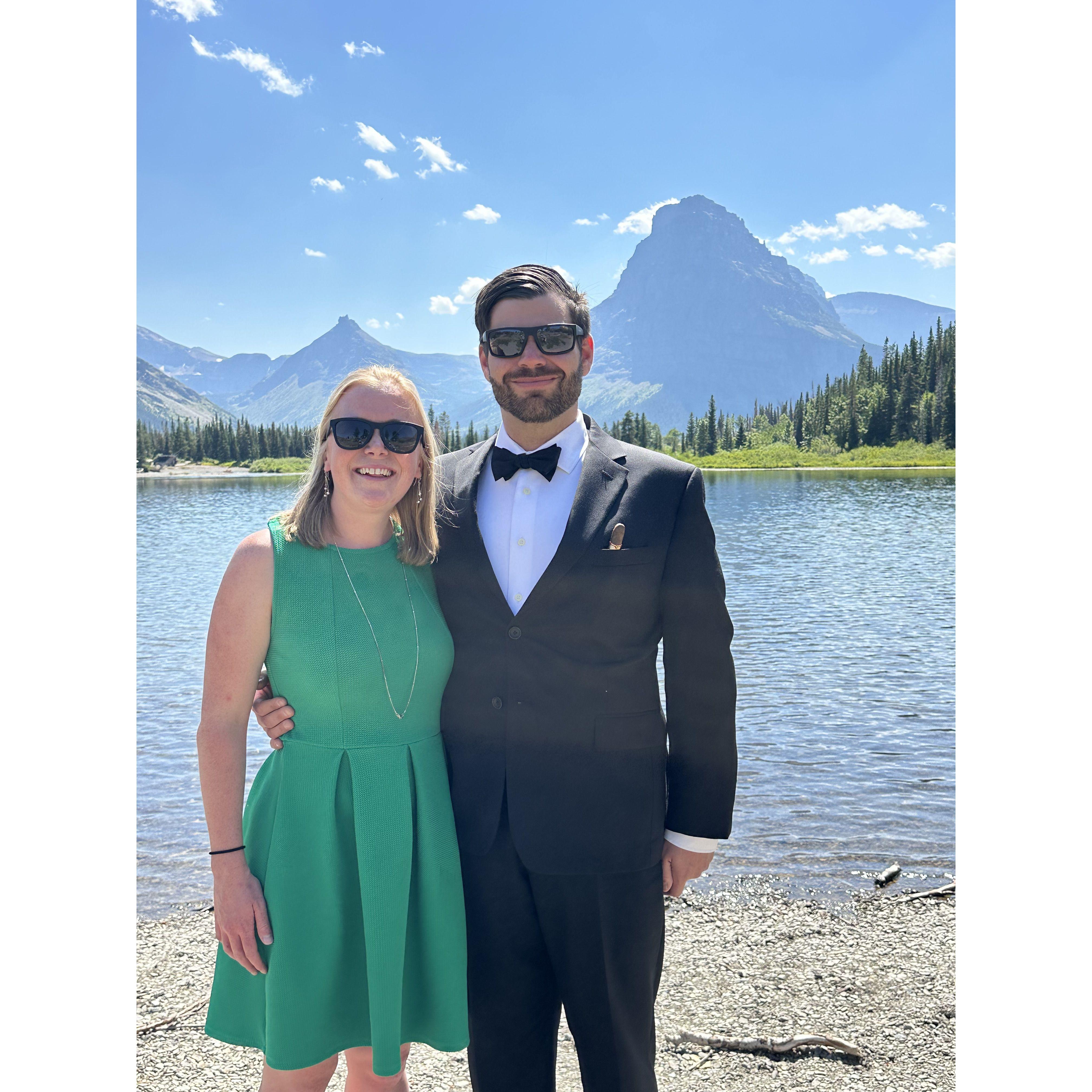 Supporting Alex and Natalie for their beautiful Glacier National Park Wedding