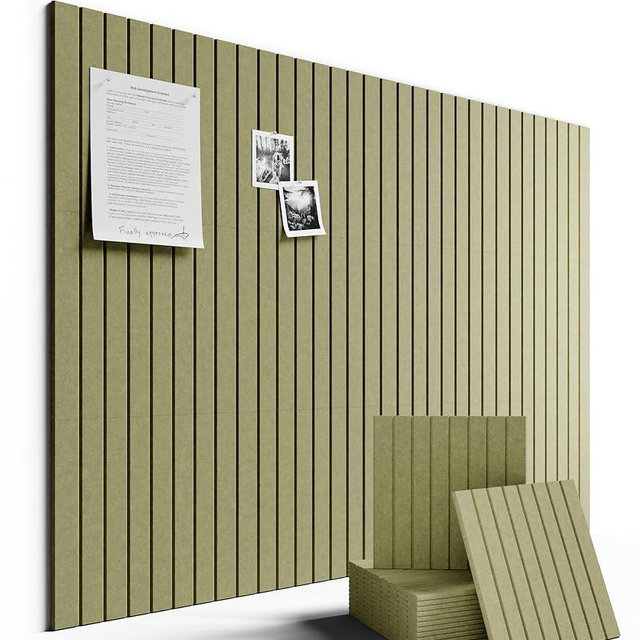 Fluxynara Large Felt Bulletin Board 48" x 36" Cork Board Alternative-12 Pack with 70 Safe Removable Adhesive Tabs, Cork Boards for Walls Cork Board for Home Office Classroom Pin Board (Olive Green)