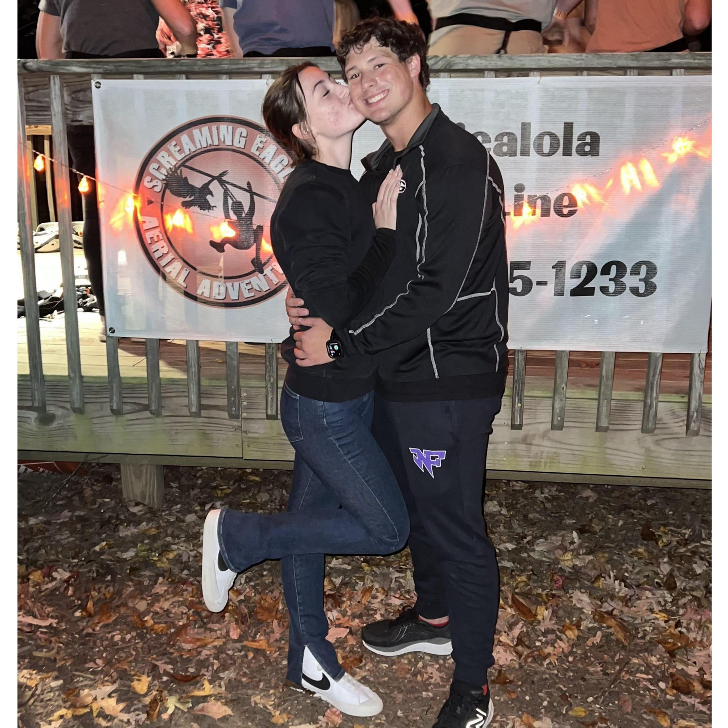 A night adventure ziplining in the dark