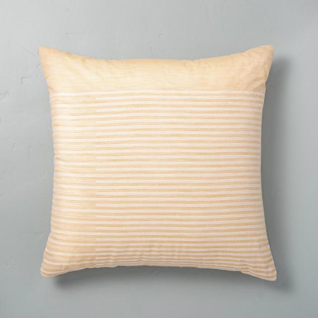 24" x 24" Faded Stripe Oversized Throw Pillow Yellow - Hearth & Hand™ with Magnolia