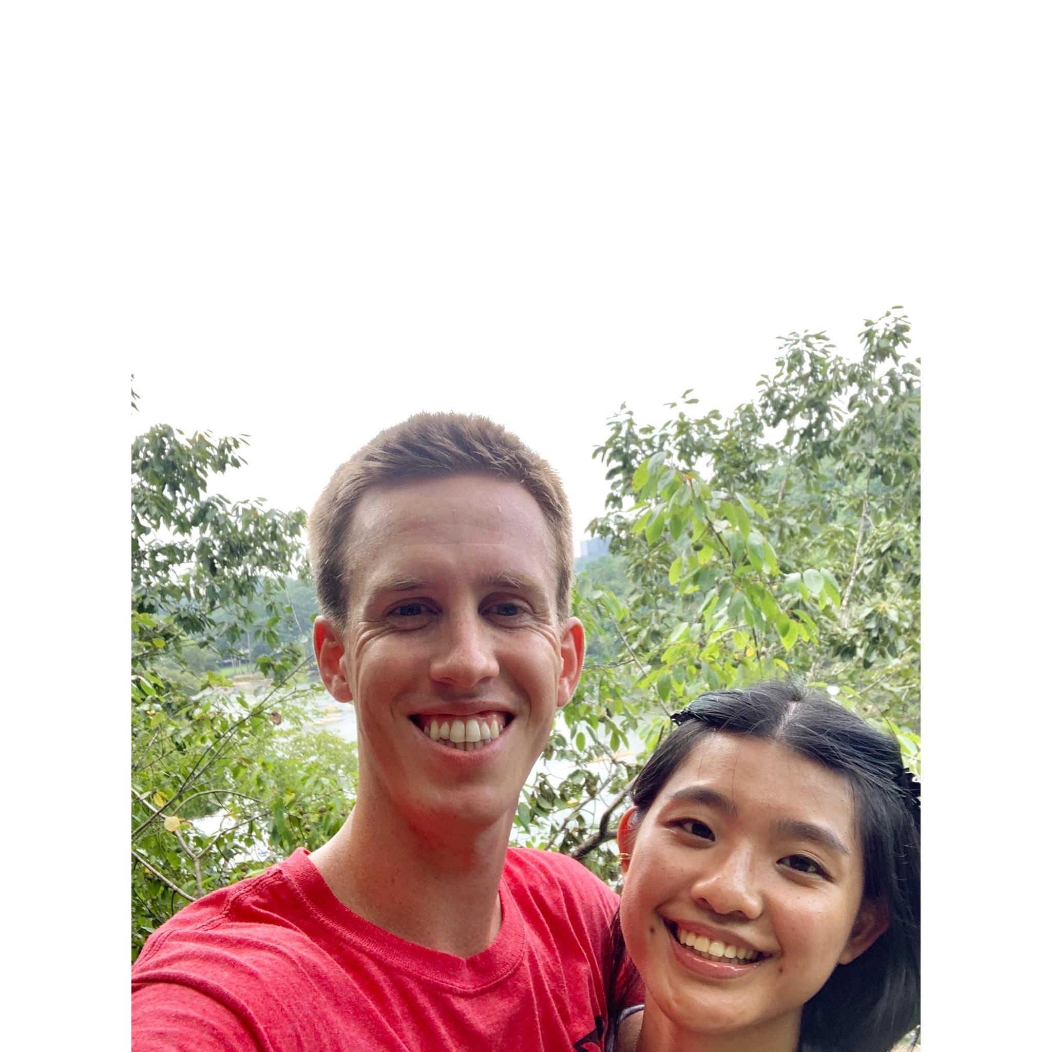 Our first photo ever! It was on our 2nd date, the day after John Michael asked Crystal out. He initiated the photo & Crystal was shyly shocked when he put his arm around her ๐ฎ