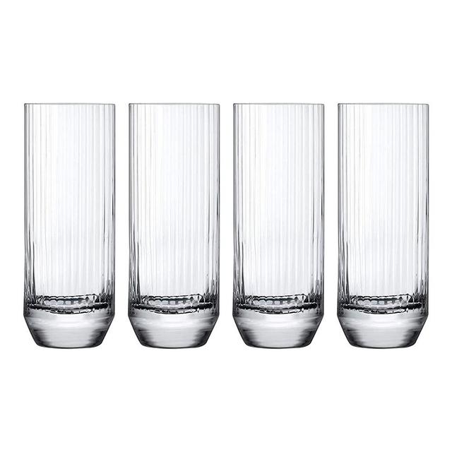 NUDE Glass Big Top Set of 4 Highball Glasses 11.5oz Lead-Free Crystal (Set of 4)