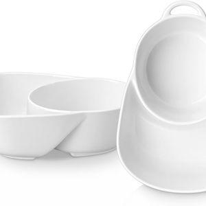 Soup and Sandwich Plate Combo, 2 Pack (White)