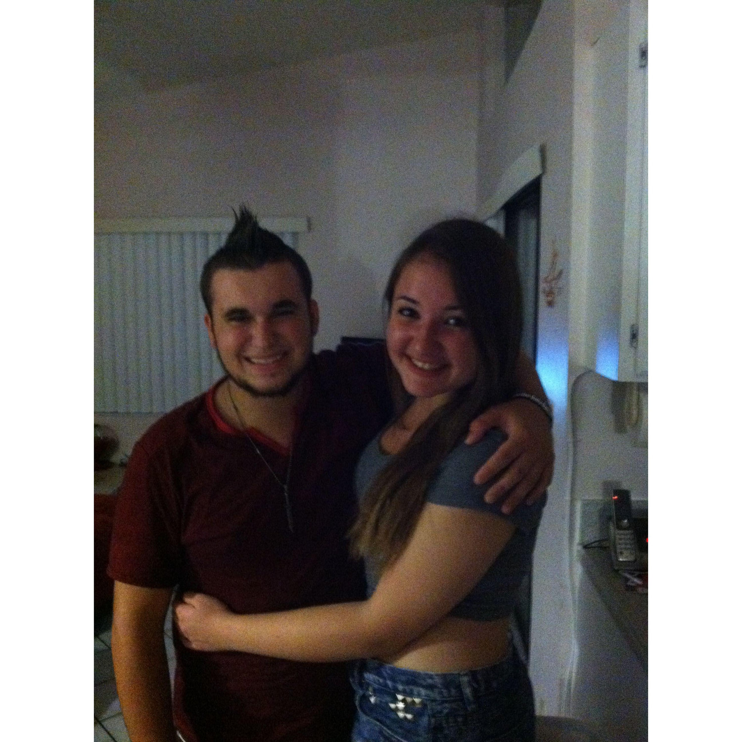 The night of our first kiss in 2013.