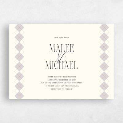 Lavender Mist, Purple Wedding Invitation - Luca Landscape