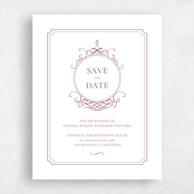 Cabernet, Purple Wedding Save the Date - Malta Type Letterpress