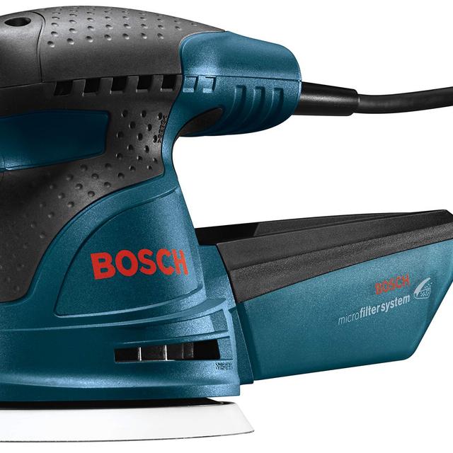 Bosch ROS20VSC Palm Sander - 2.5 Amp 5 Inches Corded Variable Speed Random Orbital Sander/Polisher Kit with Dust Collector and Soft Carrying Bag, Blue
