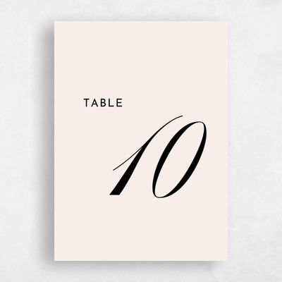 Beige Wedding Table Number - Wilmington