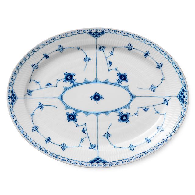 Blue Fluted Half Lace Dish 36,5 cm