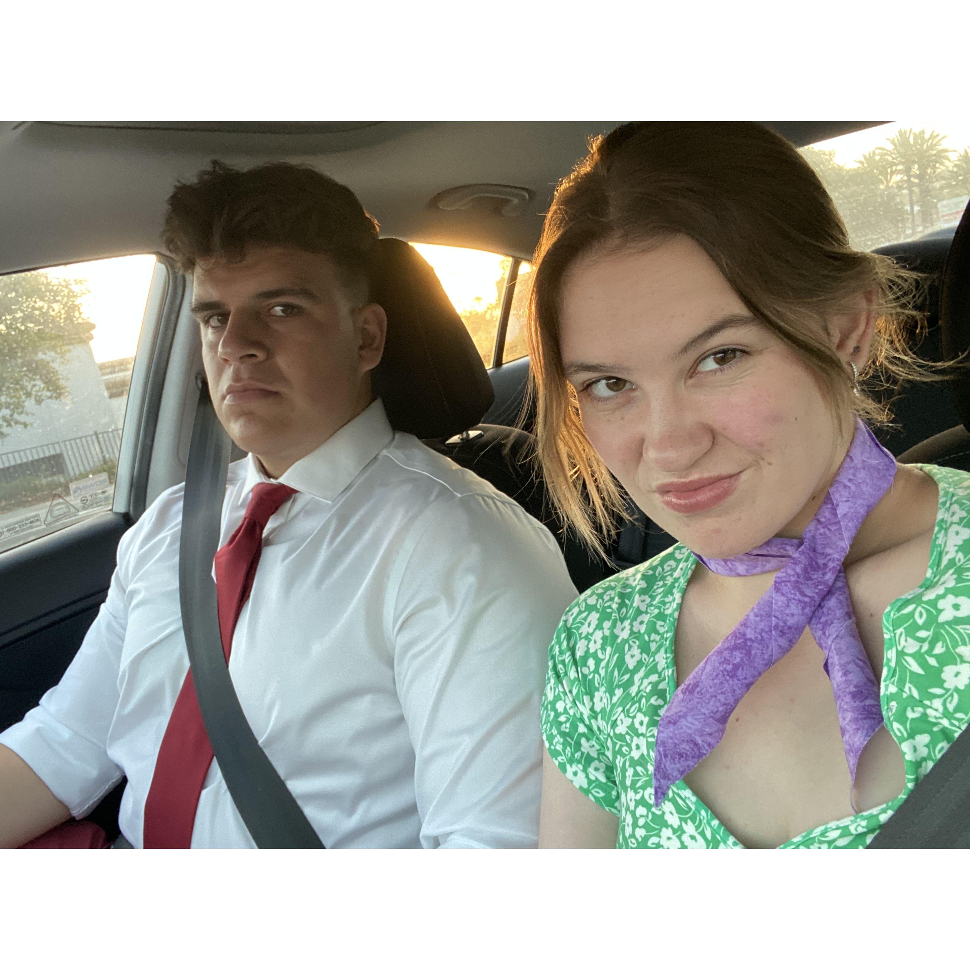 Dressed up to go to the movies!