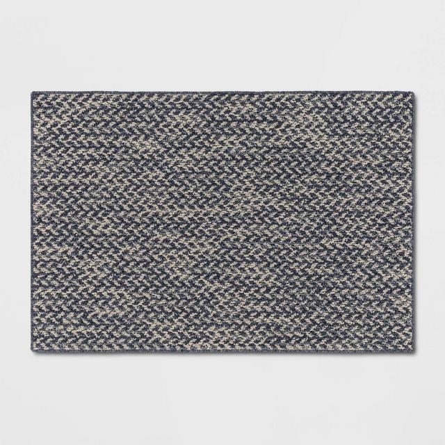 2'6"x3'8" Washable Weave Herringbone Accent Rug Indigo - Threshold™
