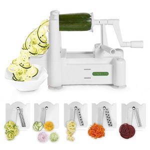 Spiralizer 5-Blade Vegetable Slicer, Strongest-and-Heaviest Duty, Best Veggie Pasta & Spaghetti Maker for Low Carb/Paleo/Gluten-Free Meals, With 3 Exclusive Recipe eBooks