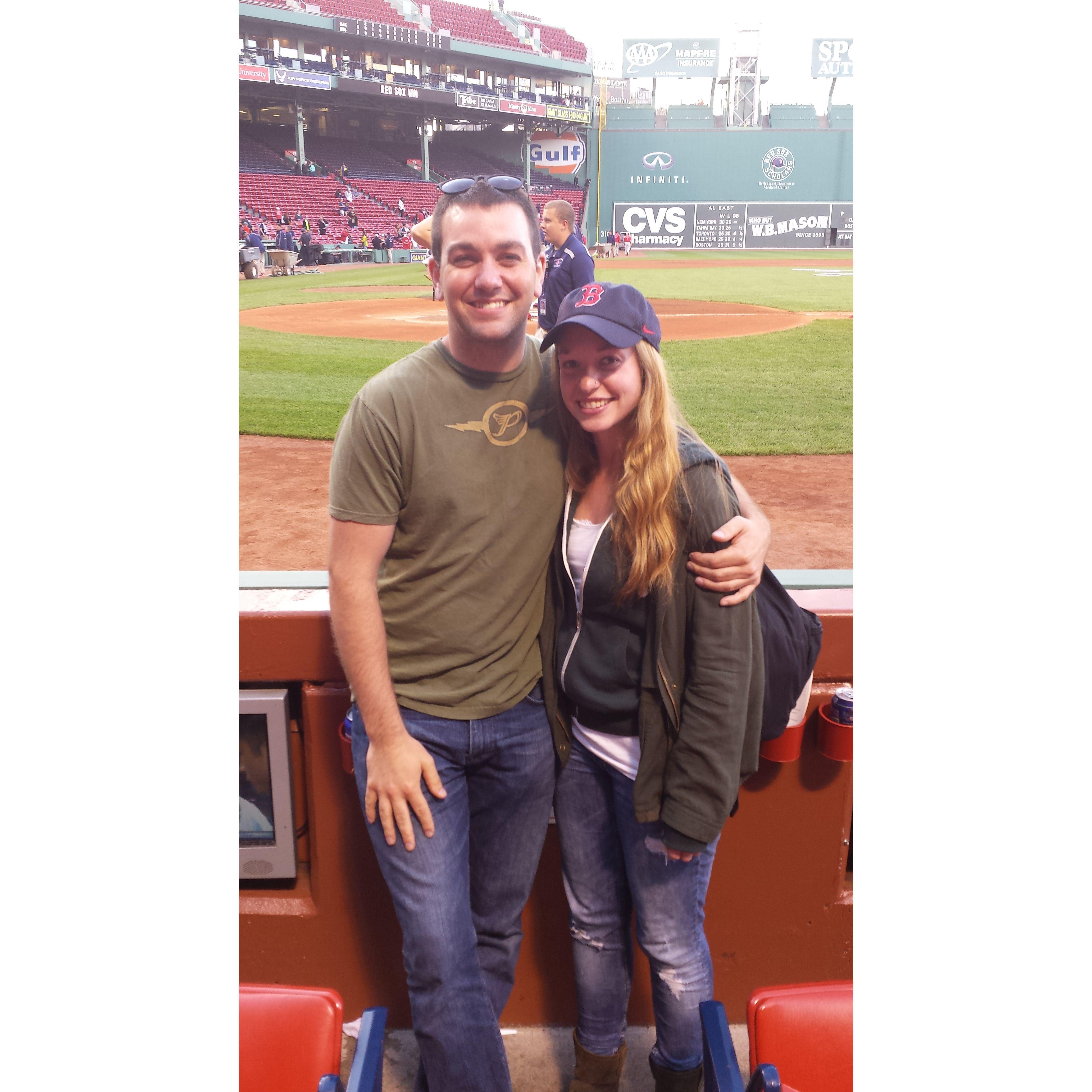 Our first time at Fenway together, 2015