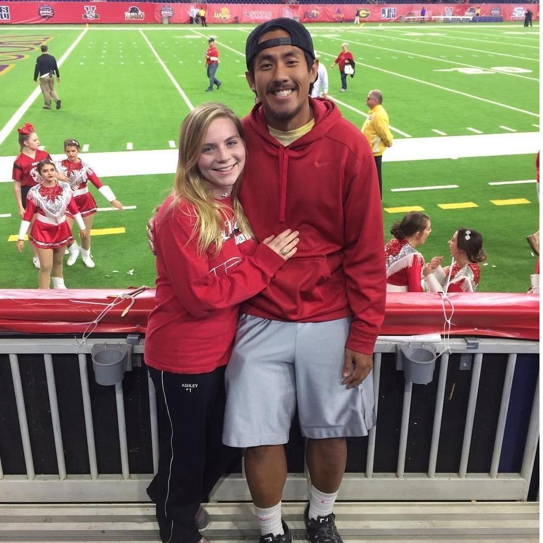 One of their first pictures together. It was the Katy High School State game in 2017.