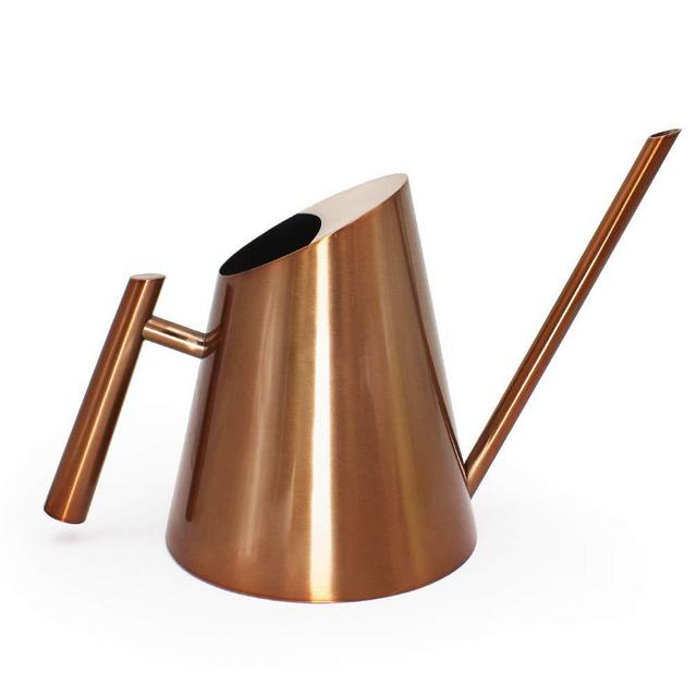 Cesun Metal Watering Can Solid Stainless Steel Pot with Long Spout Small Size for Bonsai Indoors and Outdoors (Liquid Copper)