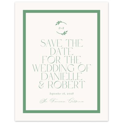 Green Wedding Digital Save the Date - Orvieto Portrait