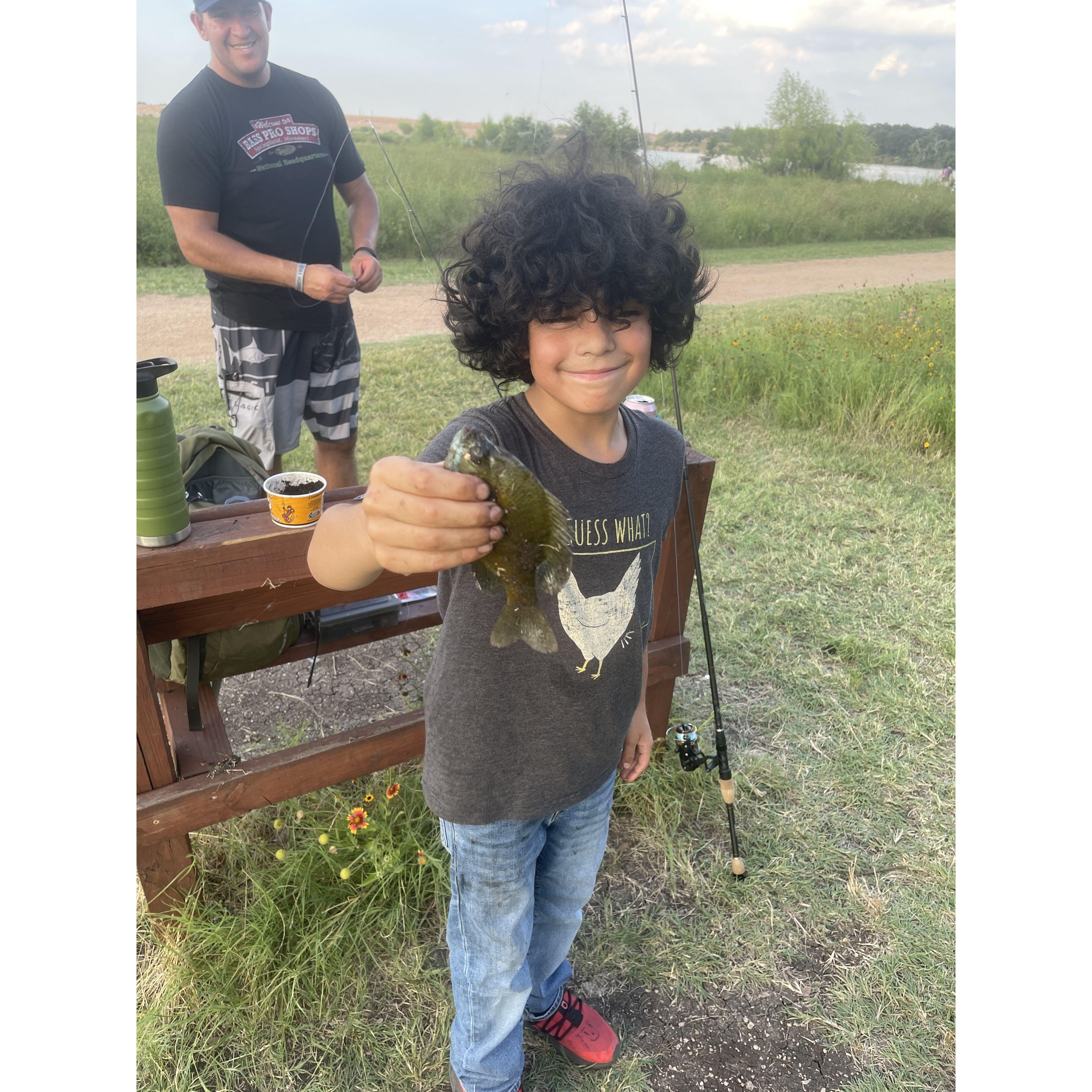 Titus's first fish