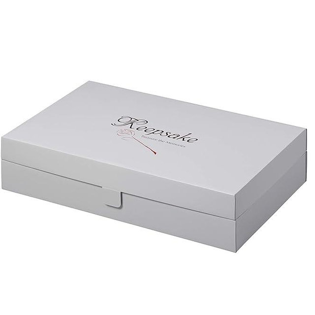 Foster-Stephens Stylish Wedding Gown Garment Storage Box | Closet Storage Organizer for Dresses, Gowns, Quilts, Family Heirlooms | Lavender Sachet Included | Large, White