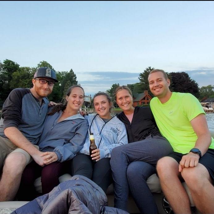 August 2020 - Boat rides on Pistakee with our bridesmaid Jess and Katie and her husband, Zach