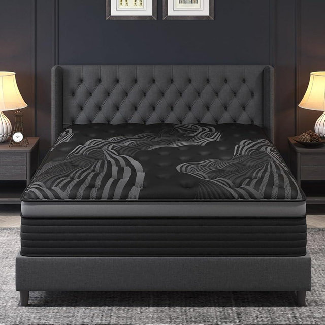 coletex Queen Mattress, 14 Inch Hybrid Mattresses, Medium-Firm Feel with Pocket Springs & Cooling Gel Memory Foam, CertiPUR-US Certified for Enhanced Support, Cooling & Motion Isolation