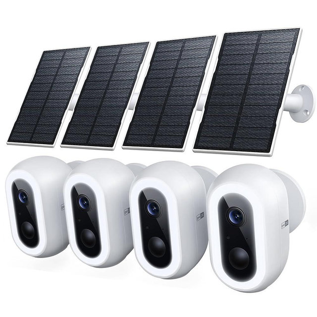 Laview 2K Solar Security Cameras Wireless Outdoor, Rechargeable Battery Wifi Cameras for Home Security with Spotlight Color Night Vision,Siren Alarm,AI Human Detection,IP65,2-Way Talk,Cloud/SD Storage