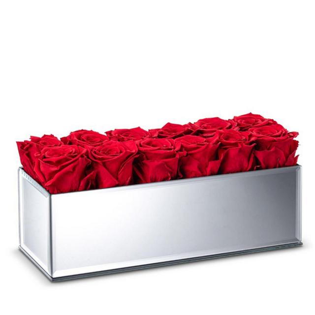 Rose Box NYC 12 Rose Custom Silver Mirrored Centerpiece