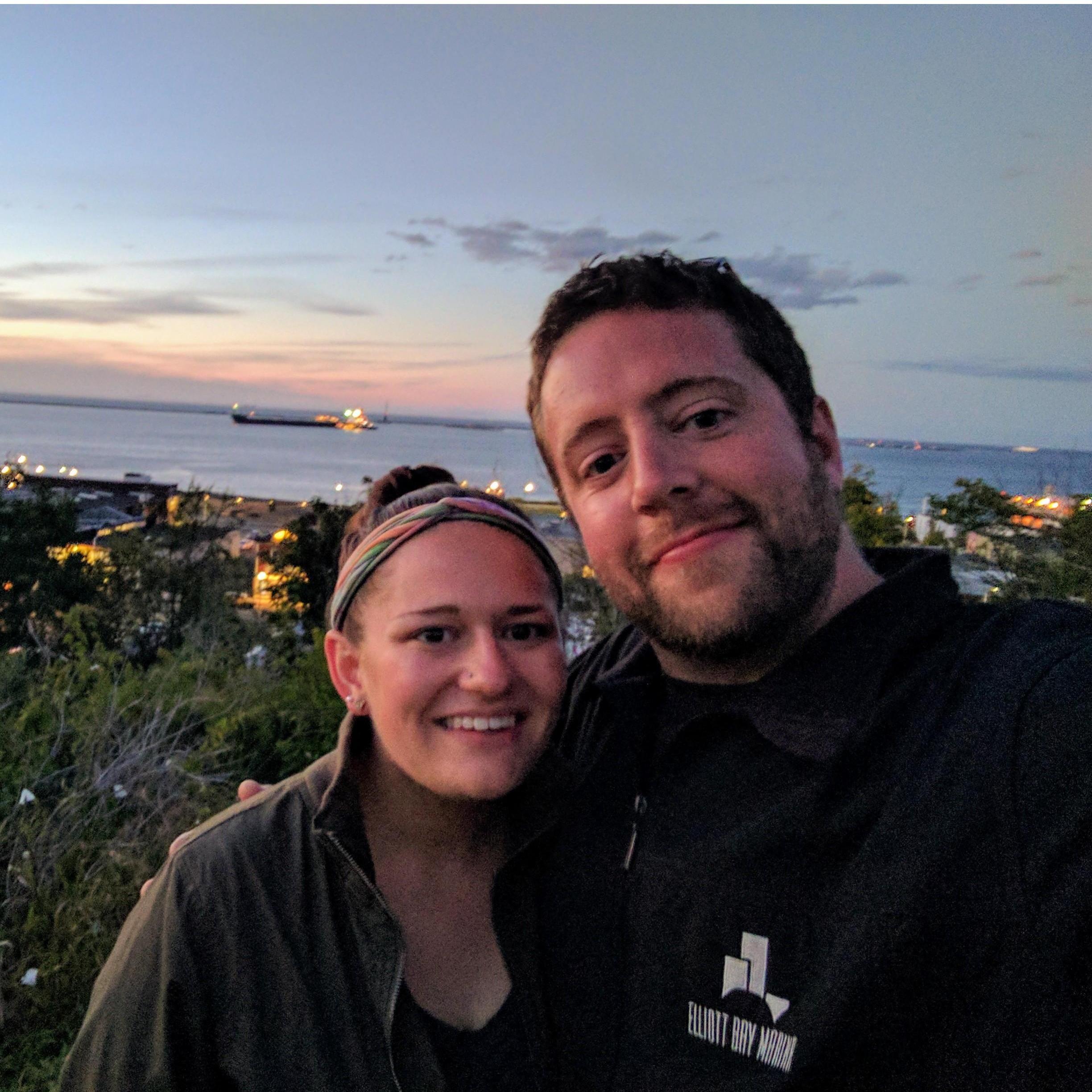 Us in Port Angeles, the night before we got engaged.