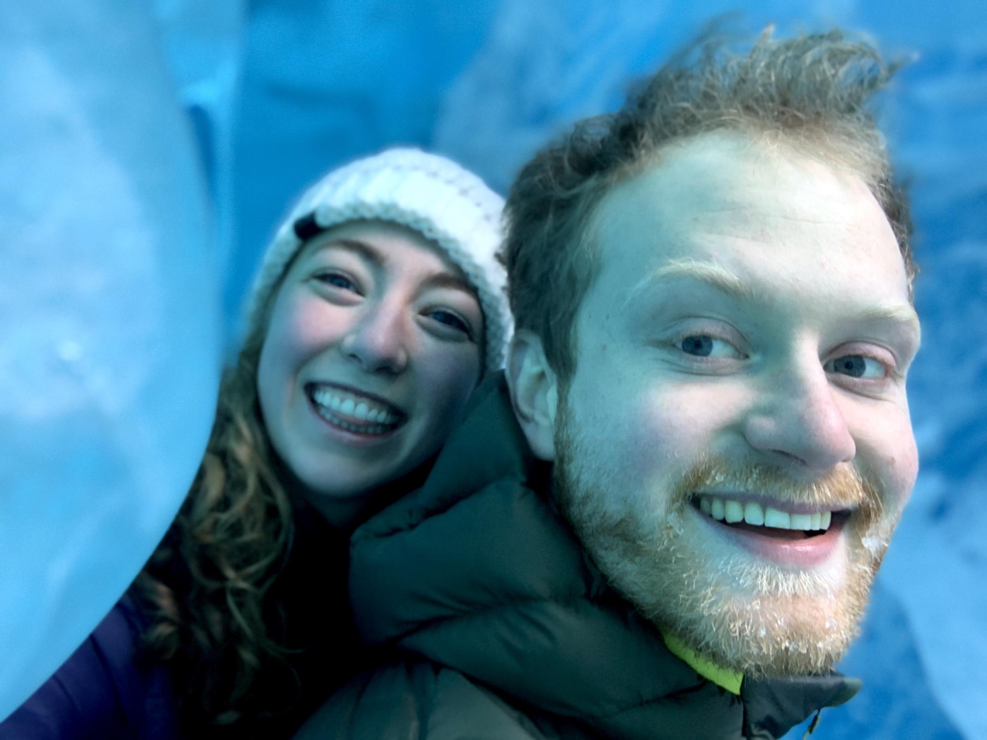 Inside the ice caves at Mendenhall Glacier