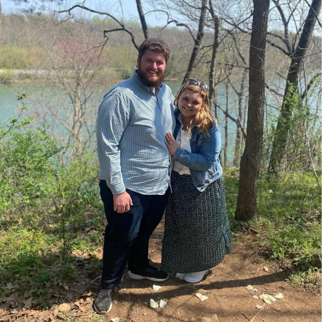 The first picture of the newly engaged couple!    April 8, 2021
