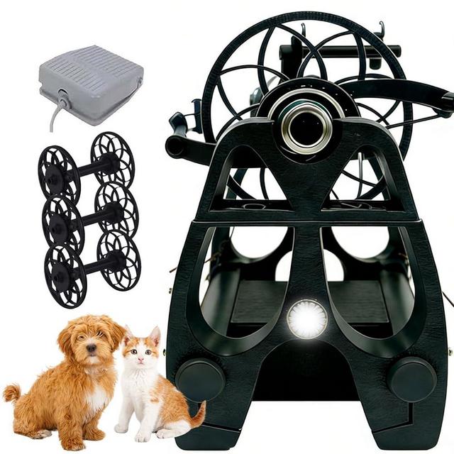 AUTUMFLATGAO 12V Electric Spinning Wheel for Yarn Making, 8oz(240g) Capacity, Yarn Spinner Kit with Adjustable Speed, Household Wool Spinning Fibre Spinning Wheel for DIY Artisans Black
