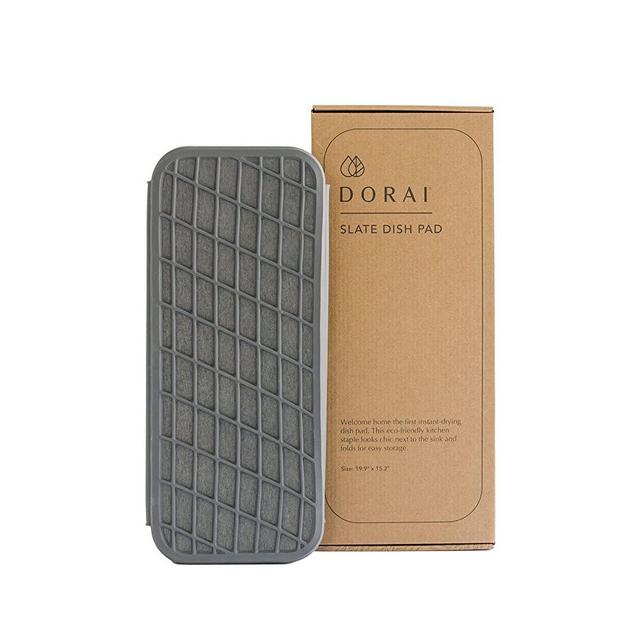 Dorai Home Dish Pad - Collapsible Kitchen Drying Mat - Wrapped in Silicone Webbing to Protect Dishes - Dries Instantly - Modern